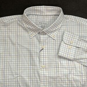 Peter Millar Crown Lite Shirt Men's XL White Long Sleeve Button Down Preppy Golf
